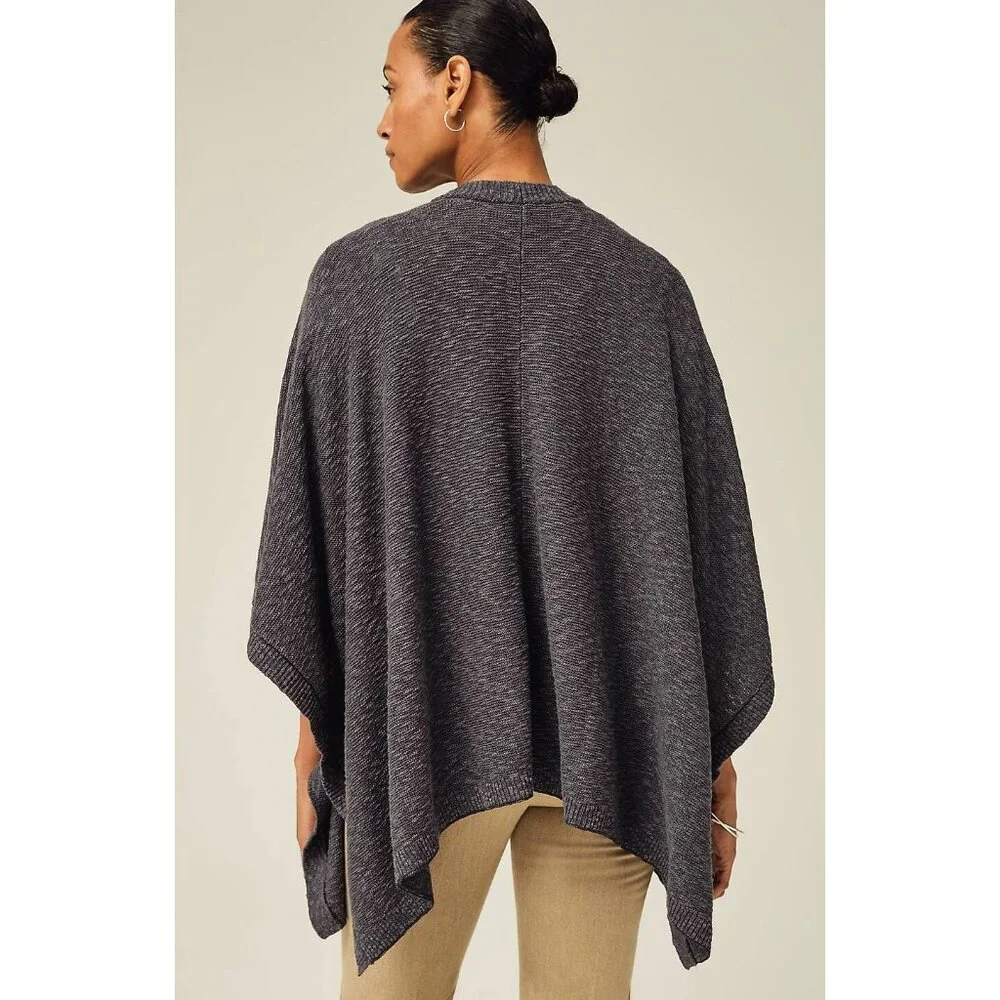J. Jill Women Size XL to 3X Blue Oversized Cardigan Poncho Knit Sweater NWT NEW